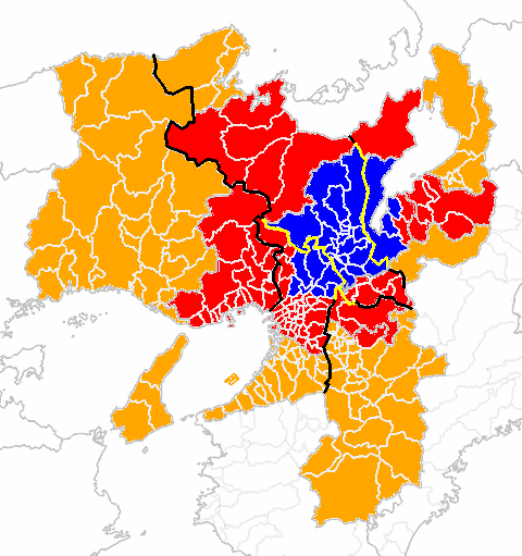 出張エリアの地図